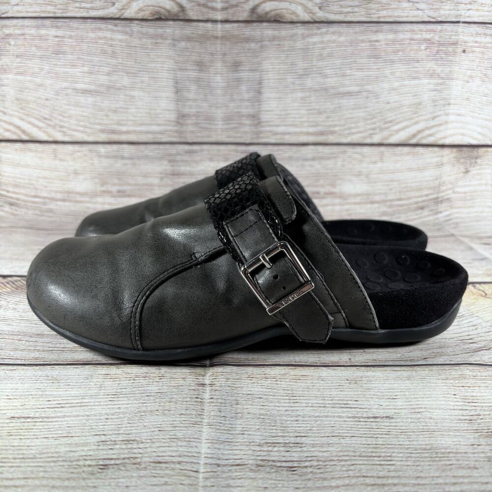 Vionic Shoes Womens Size 7 Black Colby Slip On Orthaheel Comfort Clogs Mule